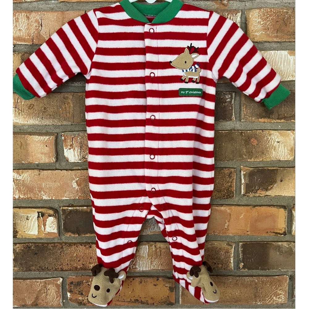 Child of Mine by Carter’s My 1st Christmas Reindeer Footie Pajamas 0-3M